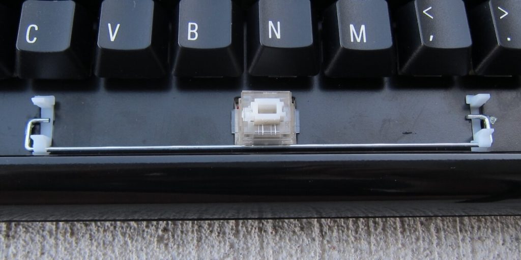 Spacebar stabilizer on mechanical keyboard.