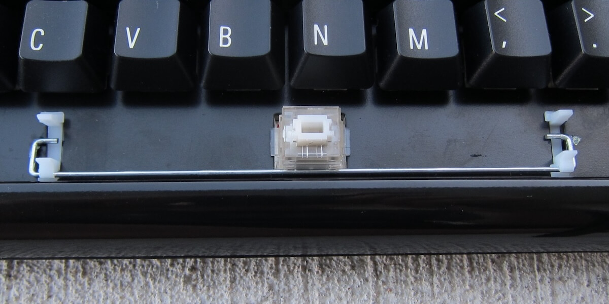 Spacebar stabilizer on mechanical keyboard.